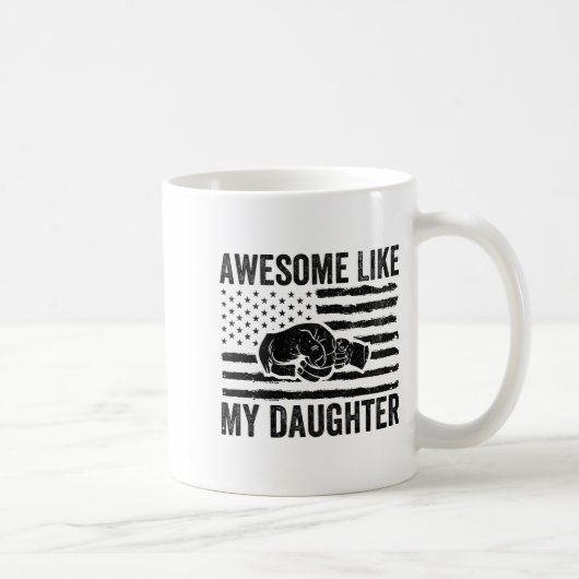 Awesome Like My Daughter Men Funny Fathers Day Dad コーヒーマグカップ (右)