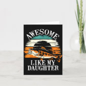Awesome Like My Daughter Retro Fishing Dad Funny F カード (正面)