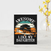Awesome Like My Daughter Retro Fishing Dad Funny F カード (黄色い花)