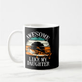 Awesome Like My Daughter Retro Fishing Dad Funny F コーヒーマグカップ (左)