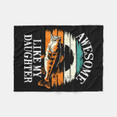 Awesome Like My Daughter Retro Fishing Dad Funny F フリースブランケット (正面(横))