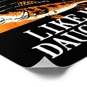 Awesome Like My Daughter Retro Fishing Dad Funny F ポスター (角)