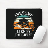 Awesome Like My Daughter Retro Fishing Dad Funny F マウスパッド (マウス)