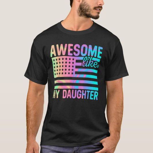 Awesome Like My Daughter Retro Men Dad Fathers 1 Tシャツ (正面)