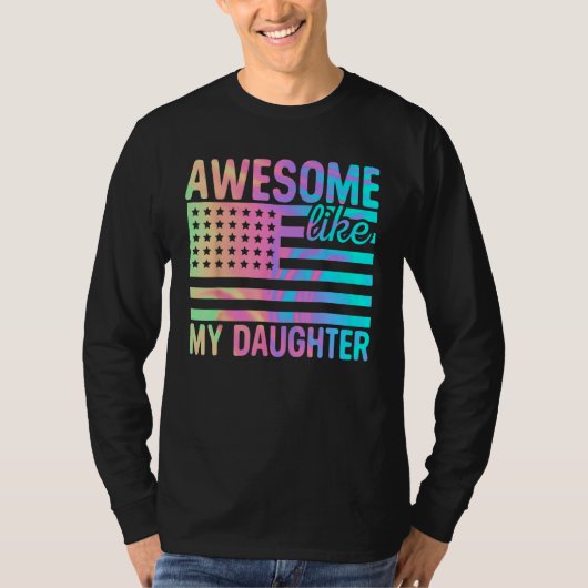 Awesome Like My Daughter Retro Men Dad  Fathers 1 Tシャツ (正面)