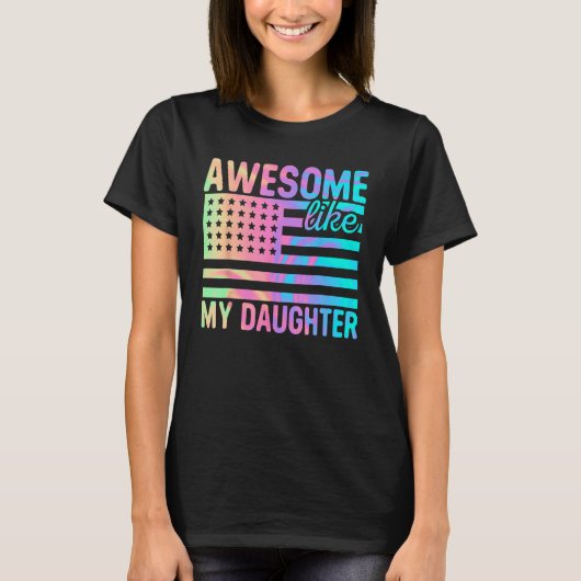 Awesome Like My Daughter Retro Men Dad  Fathers 1 Tシャツ (正面)