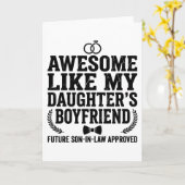 Awesome Like My Daughters Boyfriend Funny Mom Dad カード (黄色い花)