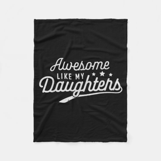 Awesome Like My Daughters Men Funny Fathers Day Da フリースブランケット (正面)