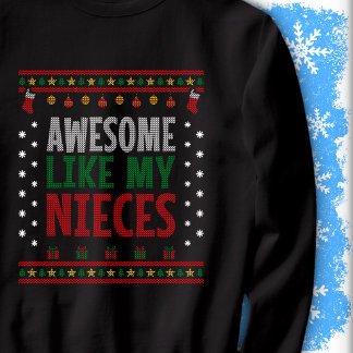 Awesome Like My Nieces Christmas Knit Sweater Look スウェットシャツ