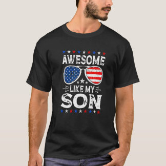 Awesome Like My Son Retro American Flag Parents' D Tシャツ