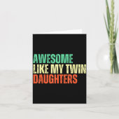 Awesome Like My Twin Daughters Funny Mom Dad Paren カード (正面)