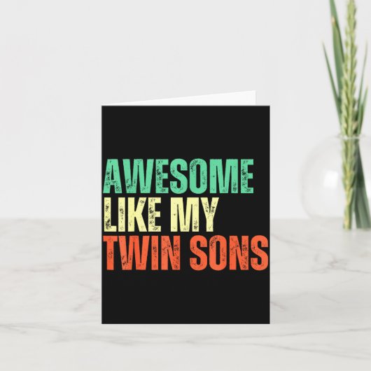 Awesome Like My Twin Sons Funny Mom Dad Parent Nov カード (正面)