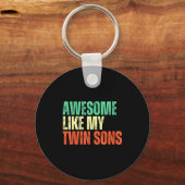 Awesome Like My Twin Sons Funny Mom Dad Parent Nov キーホルダー (正面)