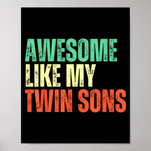 Awesome Like My Twin Sons Funny Mom Dad Parent Nov ポスター (正面)