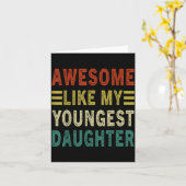 Awesome Like My Youngest Daughter Father's Day Mot カード (黄色い花)