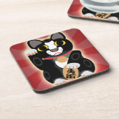 Awesome Lucky Tux Cat Cartoon Fun Art コースター (左側)