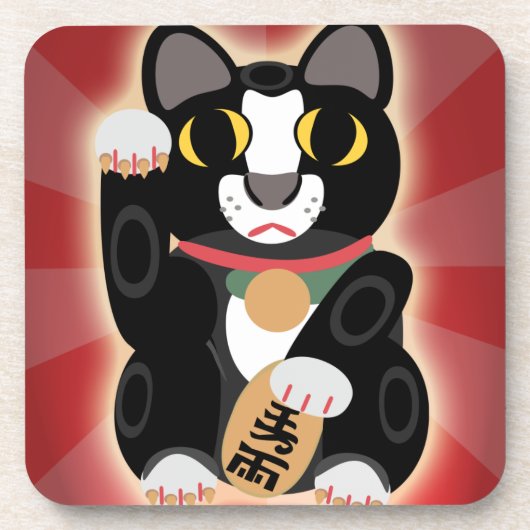 Awesome Lucky Tux Cat Cartoon Fun Art コースター (正面)