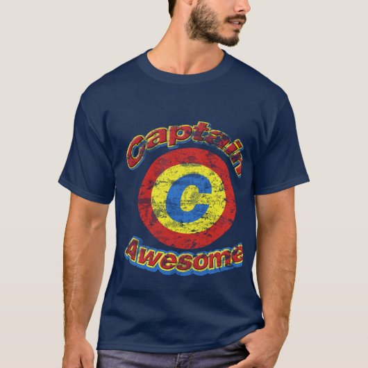 awesome Men's Dark Shirtヴィンテージの大尉の Tシャツ (正面)