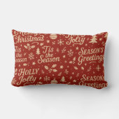 Awesome Merry Christmas phrase pattern ランバークッション (裏面)