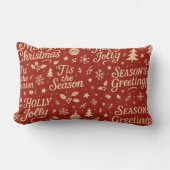 Awesome Merry Christmas phrase pattern ランバークッション (正面)