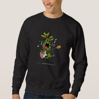 Awesome Mistletoe Graphic for Rocking Guitar Lover スウェットシャツ