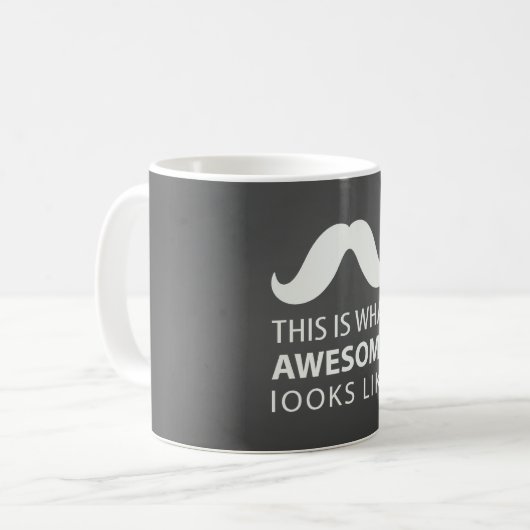 Awesome Mustache コーヒーマグカップ (正面左)