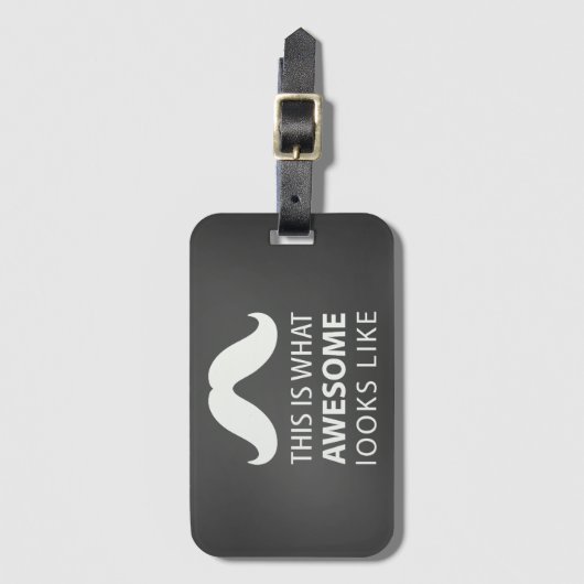 Awesome Mustache ラゲッジタグ (正面縦)