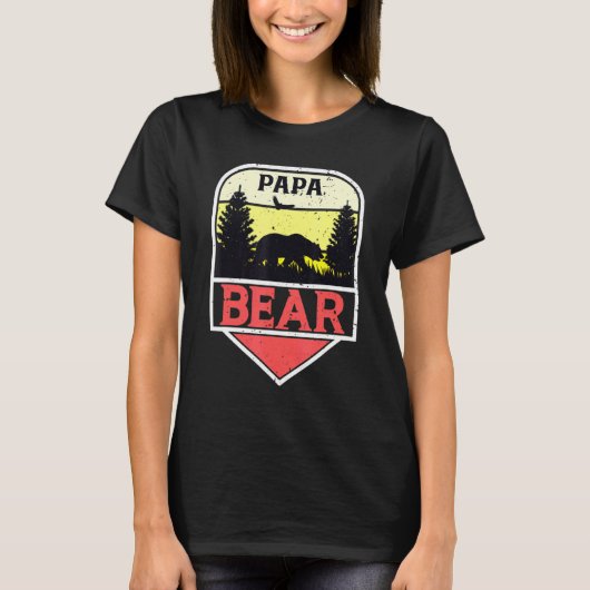 Awesome Papa Bear Best Dad Bear Family Tシャツ (正面)
