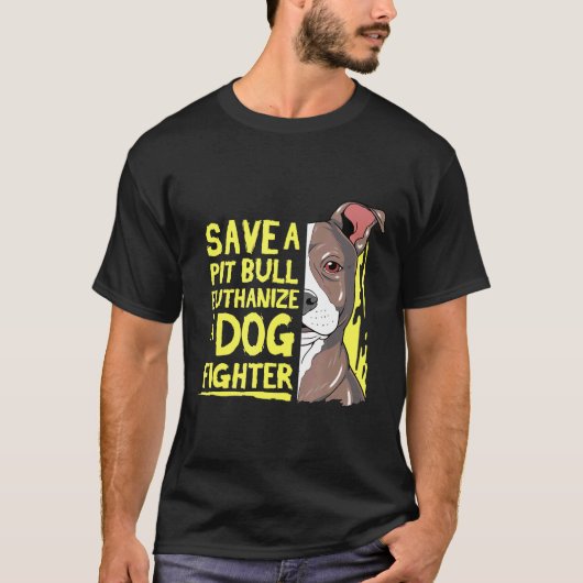 Awesome Pitbull Gif Save A Pit Bull Lover New Tシャツ (正面)