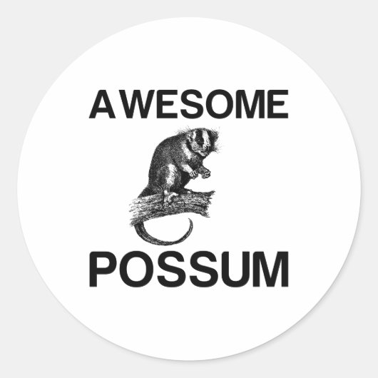 AWESOME POSSUM ラウンドシール (正面)