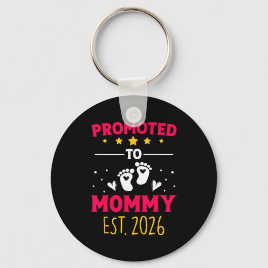 Awesome Promoted To Mommy 2026 Pregnancy Announcem キーホルダー (正面)