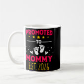 Awesome Promoted To Mommy 2026 Pregnancy Announcem コーヒーマグカップ (左)