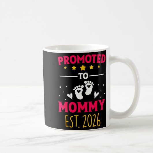 Awesome Promoted To Mommy 2026 Pregnancy Announcem コーヒーマグカップ (右)