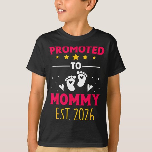Awesome Promoted To Mommy 2026 Pregnancy Announcem Tシャツ (正面)