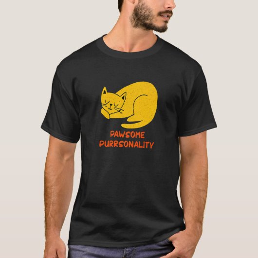 Awesome Purrsonality  Cat Pun Cute Feline Mom Dad Tシャツ (正面)