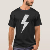 Awesome Retro Distressed WHITE Lightning Bolt   Tシャツ (正面)