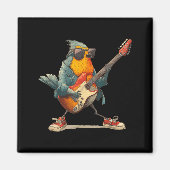 Awesome Robin Bird With Electric Guitar For Boys A マグネット (正面)