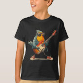 Awesome Robin Bird With Electric Guitar For Boys A Tシャツ (正面)