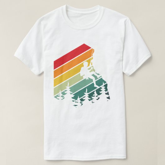 Awesome Rock Climbing Adventure Retro Mountain Tシャツ (デザイン正面)