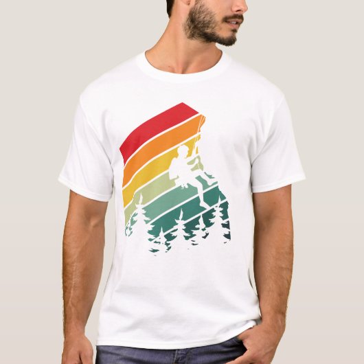 Awesome Rock Climbing Adventure Retro Mountain Tシャツ (正面)