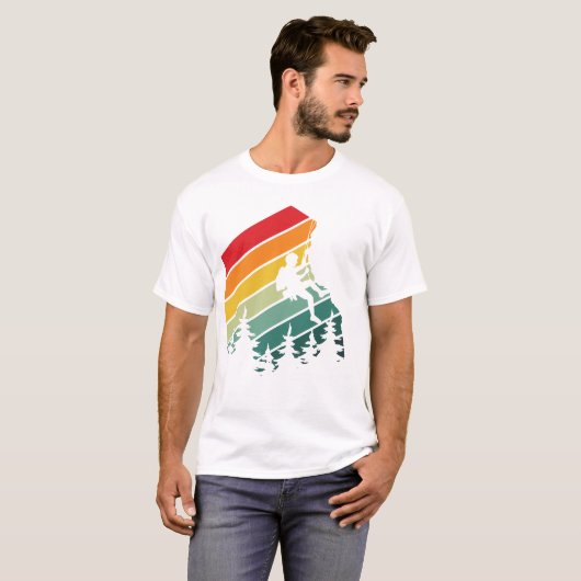 Awesome Rock Climbing Adventure Retro Mountain Tシャツ (正面フル)