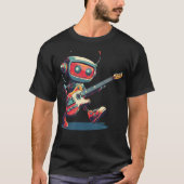 Awesome Rocking Robot With Electric Guitar In Hand Tシャツ (正面)
