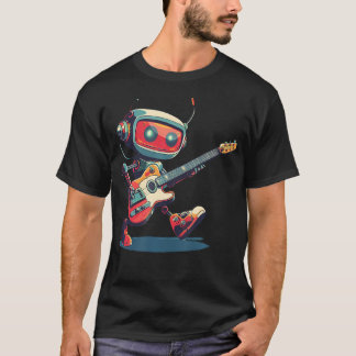 Awesome Rocking Robot With Electric Guitar In Hand Tシャツ