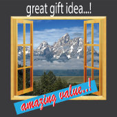Awesome Rocky Mountain Fake Window Frame Poster ポスター