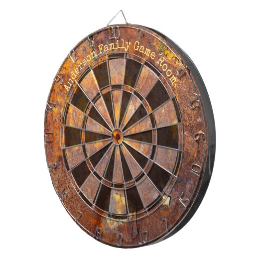 Awesome Rusty Iron Custom Message ダーツボード (正面右)