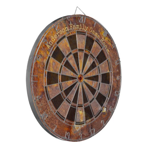 Awesome Rusty Iron Custom Message ダーツボード (正面左)