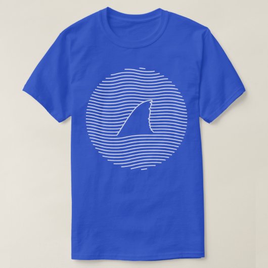 Awesome Shark Fin Line Art Shark Lover Pullover Tシャツ (デザイン正面)