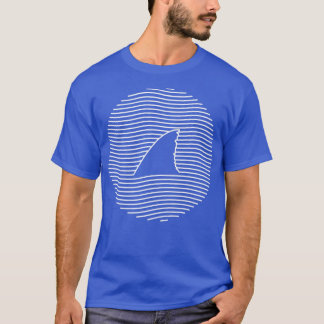 Awesome Shark Fin Line Art Shark Lover Pullover Tシャツ
