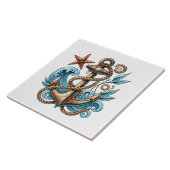 Awesome ships anchor beach lovers タイル (側面)