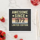 Awesome Since 1972 Birthday スタンダードランチョンナプキン (インサイチュ)